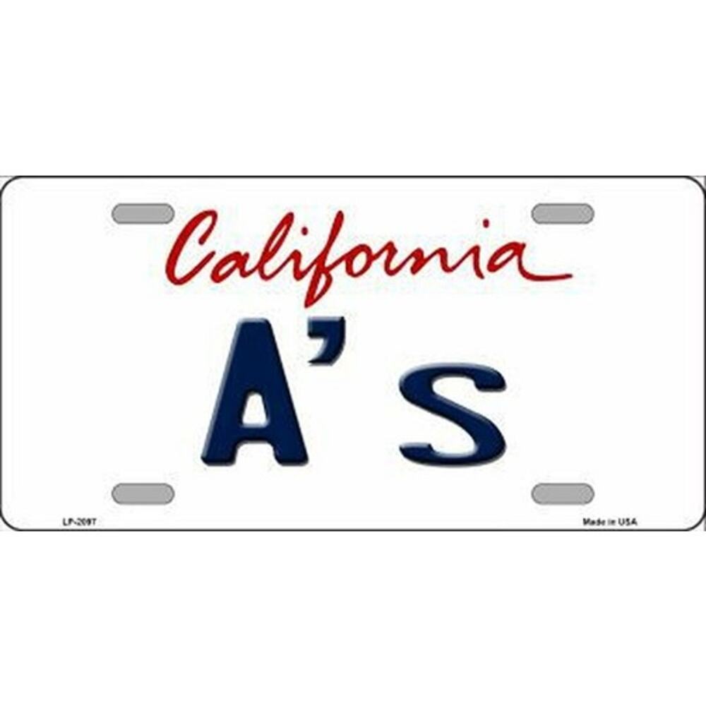 MLB Oakland A's License Plate Tag Metal  White Wall Sign CA New Baseball